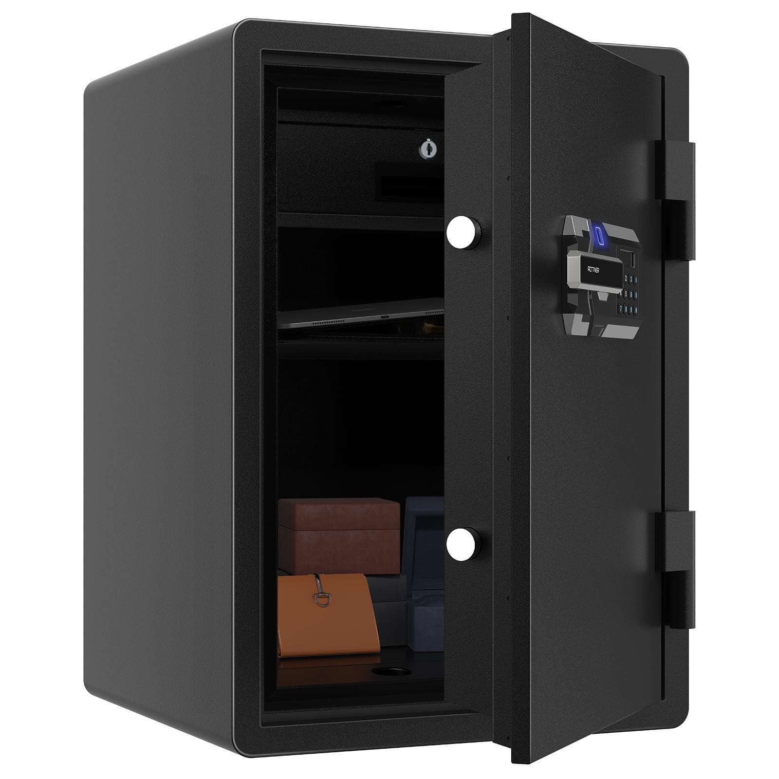 Ohňovzdorný trezor Rottner BLACK FIRE 700 odtlačok prsta