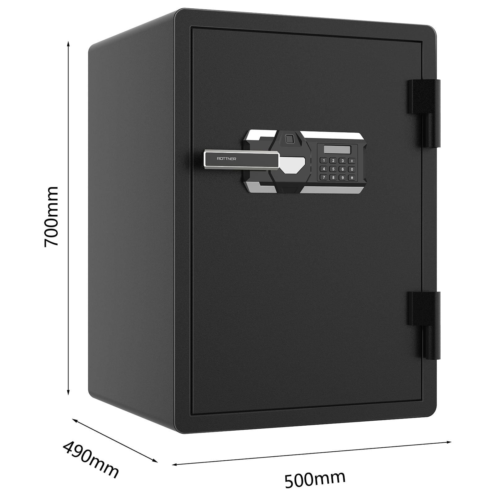 Ohňovzdorný trezor Rottner BLACK FIRE 700 odtlačok prsta